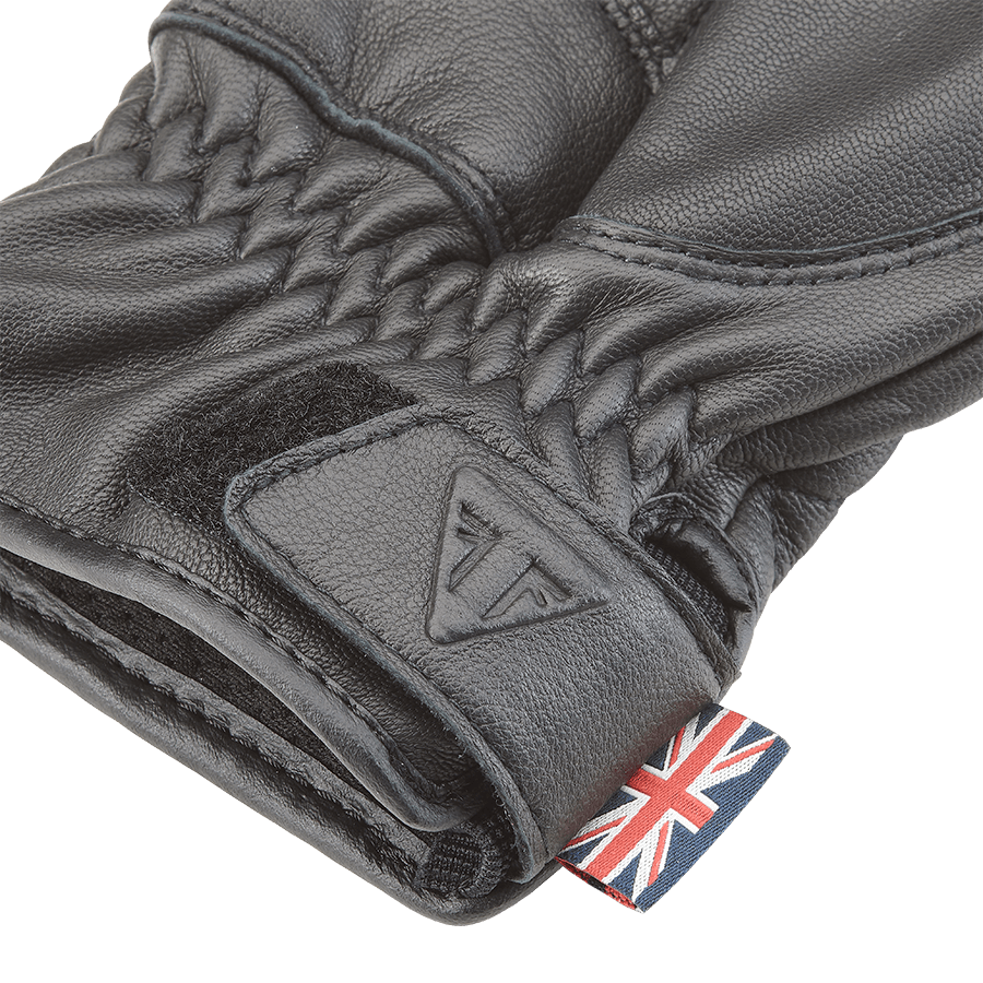 Sulby Lederhandschuhe in Rot mit elfenbeinfarbenem Streifen  