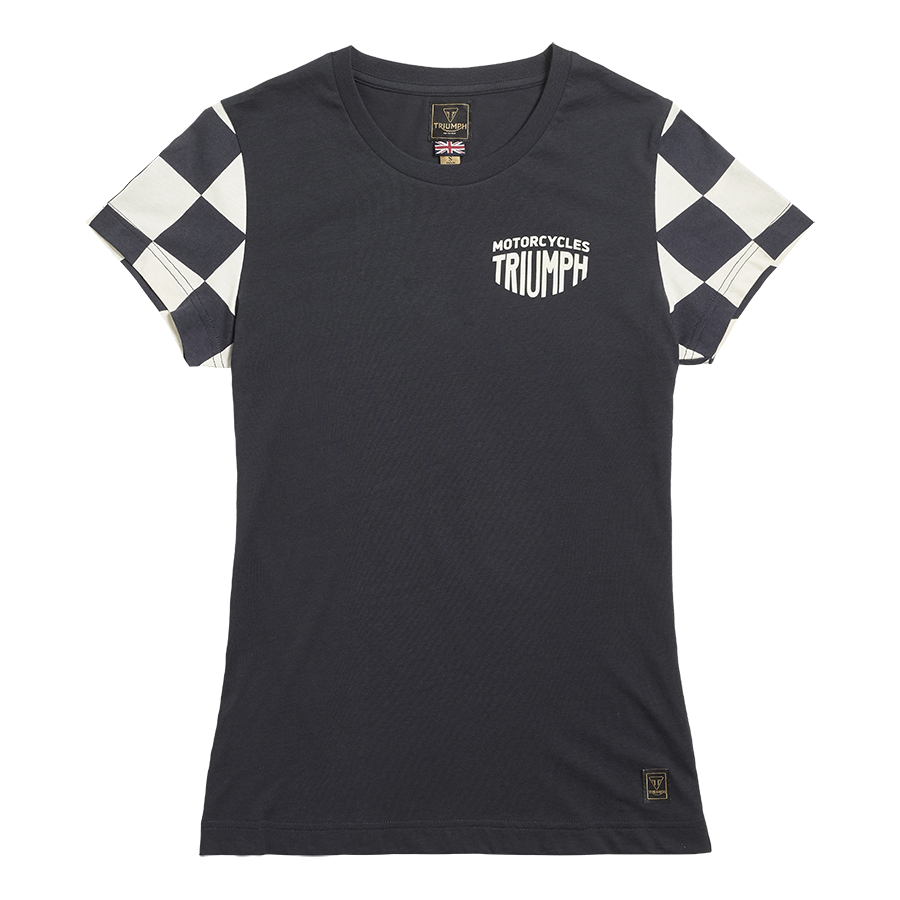 Gwynedd Womens Embroidered T-shirt in Black | Casual Clothing