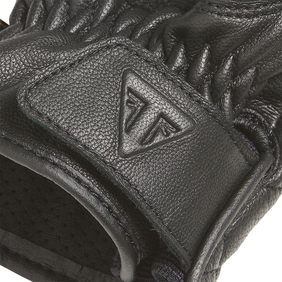 Sulby Leather Gloves in Black with Gold Stripe | Motorcycle