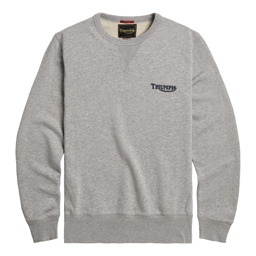 Classic Crew Circuit Silver Sweatshirt | Triumph Heritage