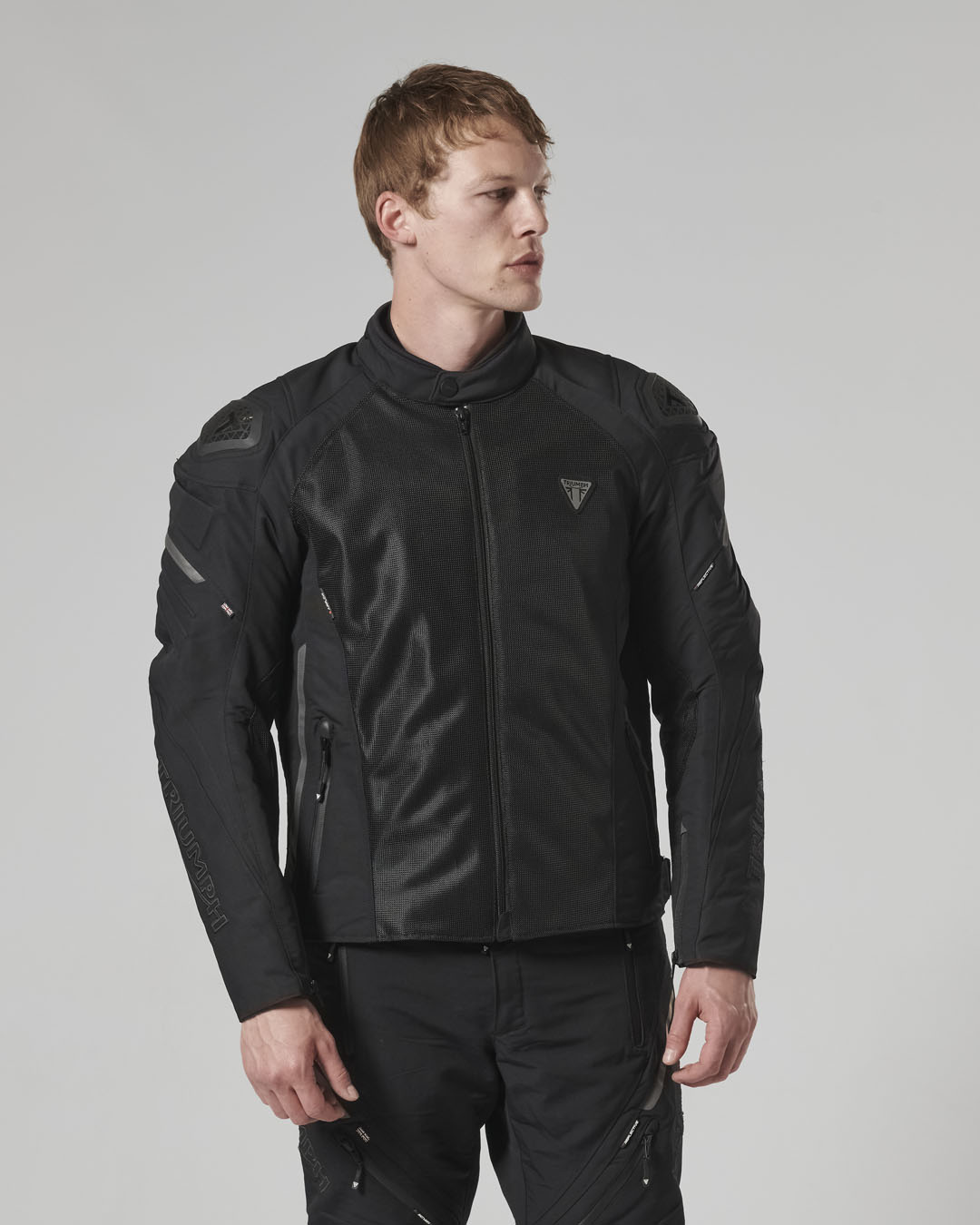 Triple Mesh Motorcycle Roadster Black Jacket | Motorcycle
