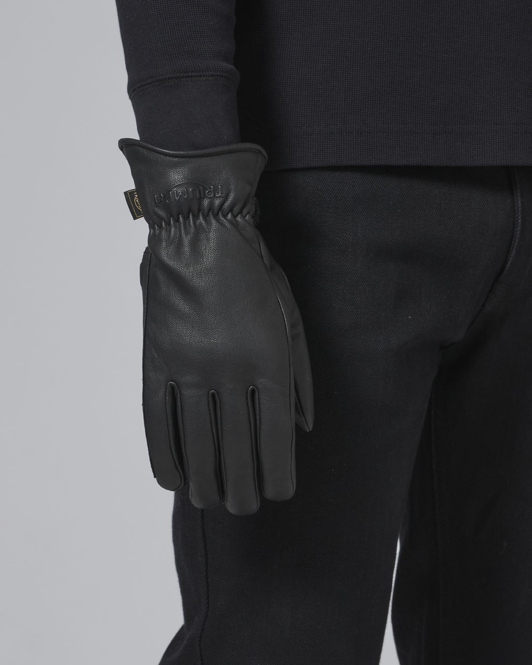Vance GL2091 Mens Black Gel Palm Leather Driving Gloves - Team