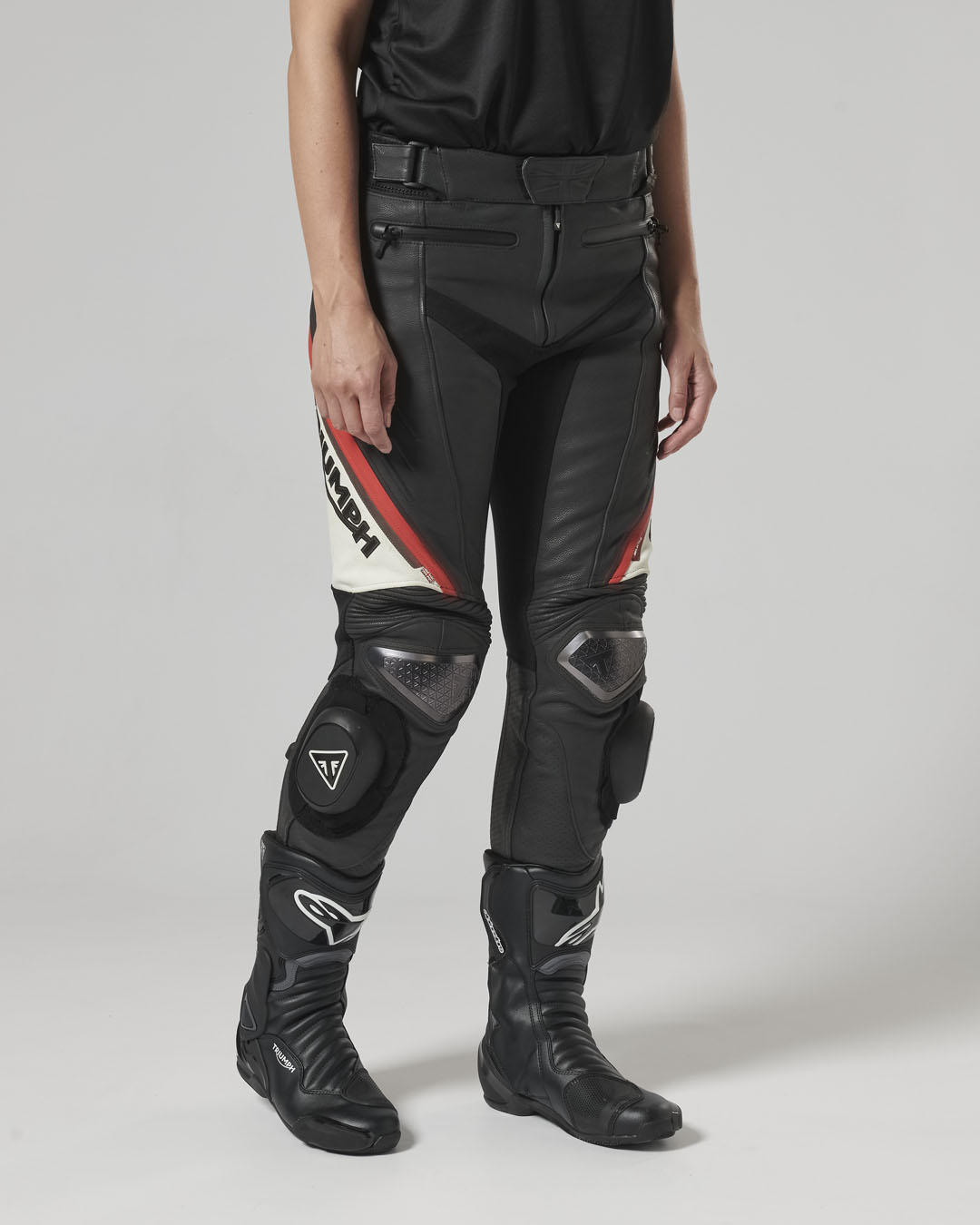 Triple Sports Unisex Black White Riding Pants Motorcycle Clothing