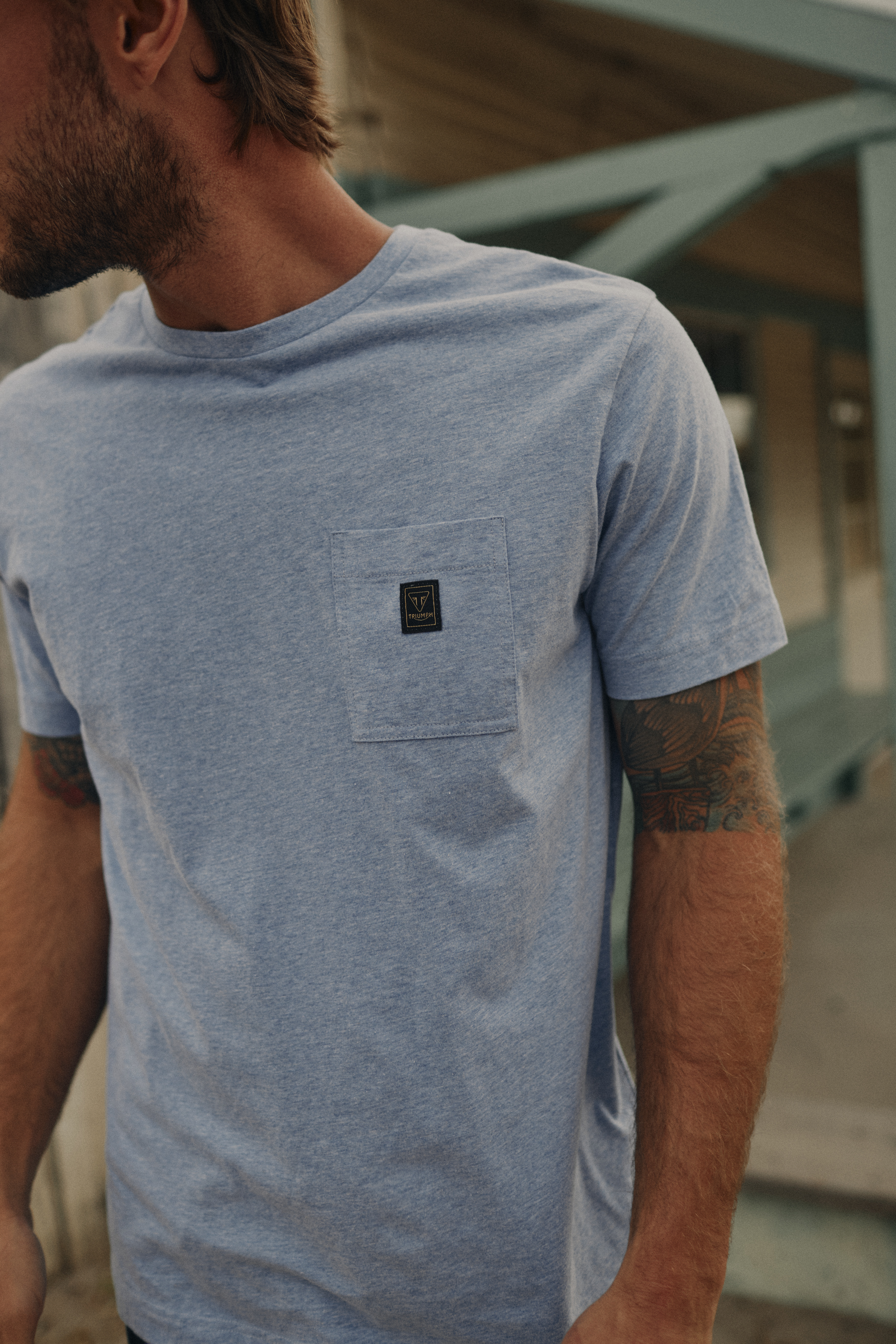 Ditchling Back Logo Pocket T-shirt in Black |Casual Clothing