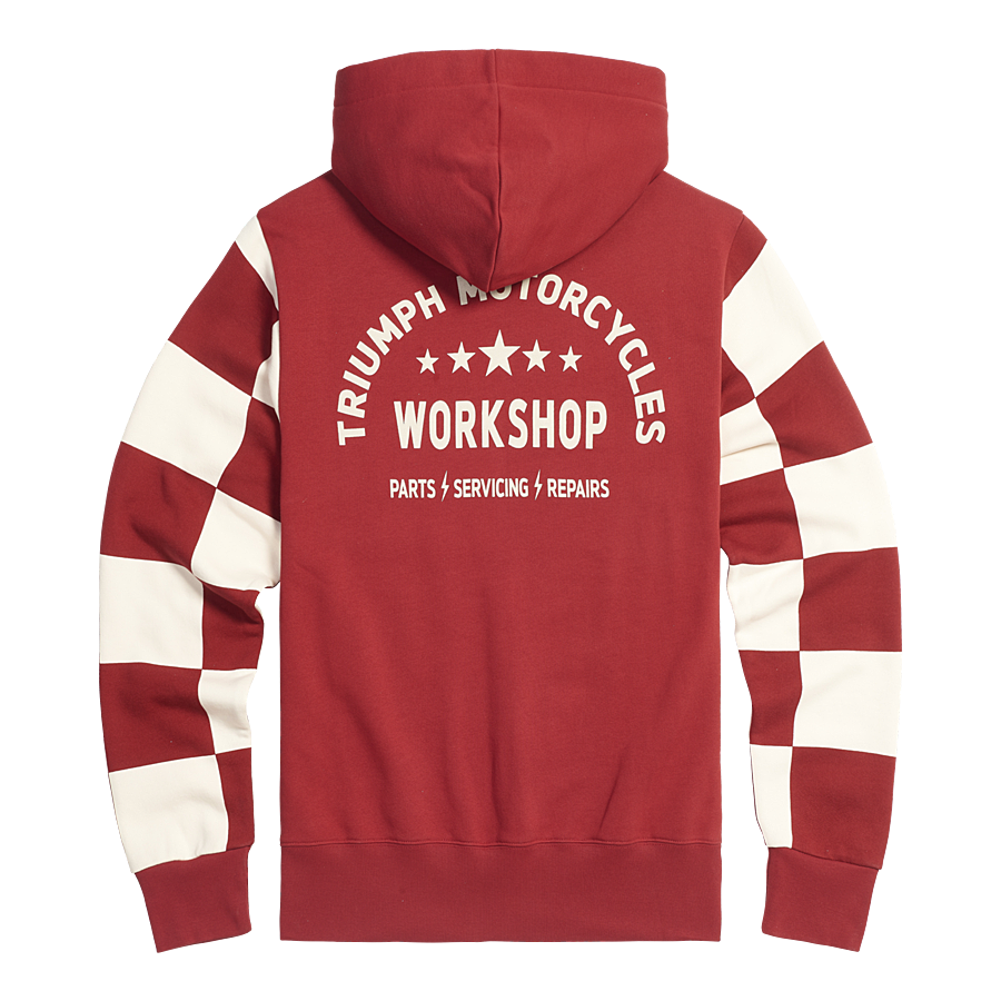 Red 2025 checkerboard hoodie