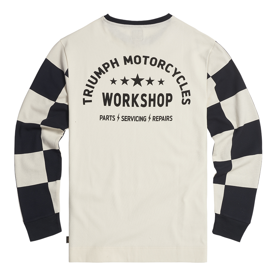 Harker Checkerboard Long Sleeve Tee in Black & Bone | Casual Harker Checkerboard Long Sleeve Tee in Black & Bone | Casual