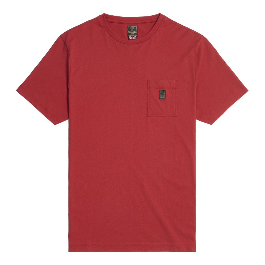 Ditchling Back Logo Pocket Tee in Red | Casual Clothing
