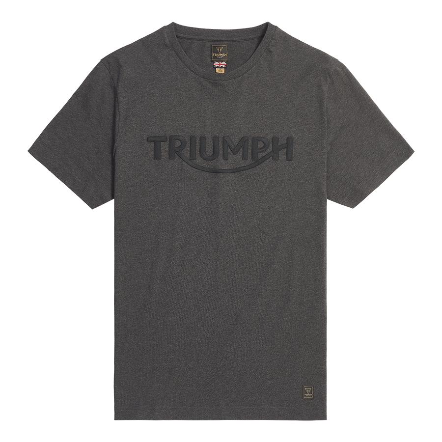 Bamburgh Embroidered Logo Tee In Black Marl 