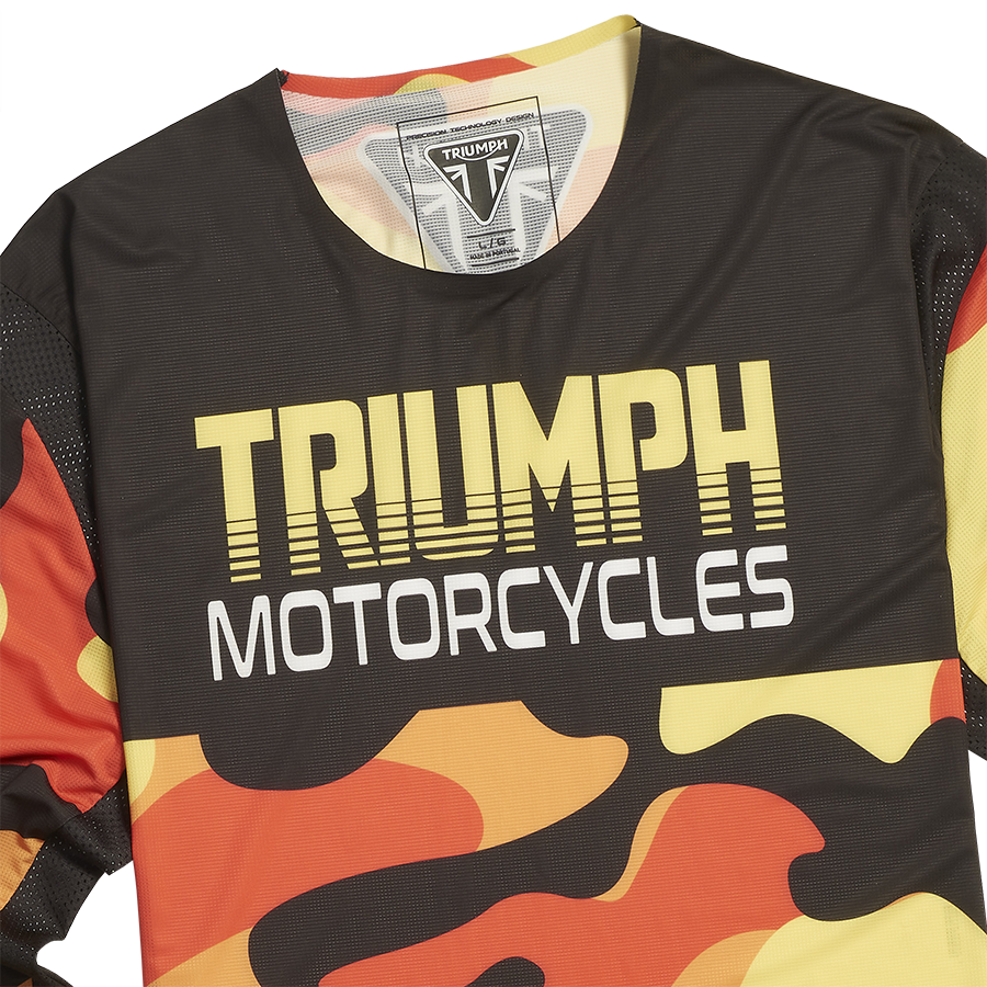 トップス m t Lava Camo Jersey in Yellow, Orange and Black | Motorcycle
