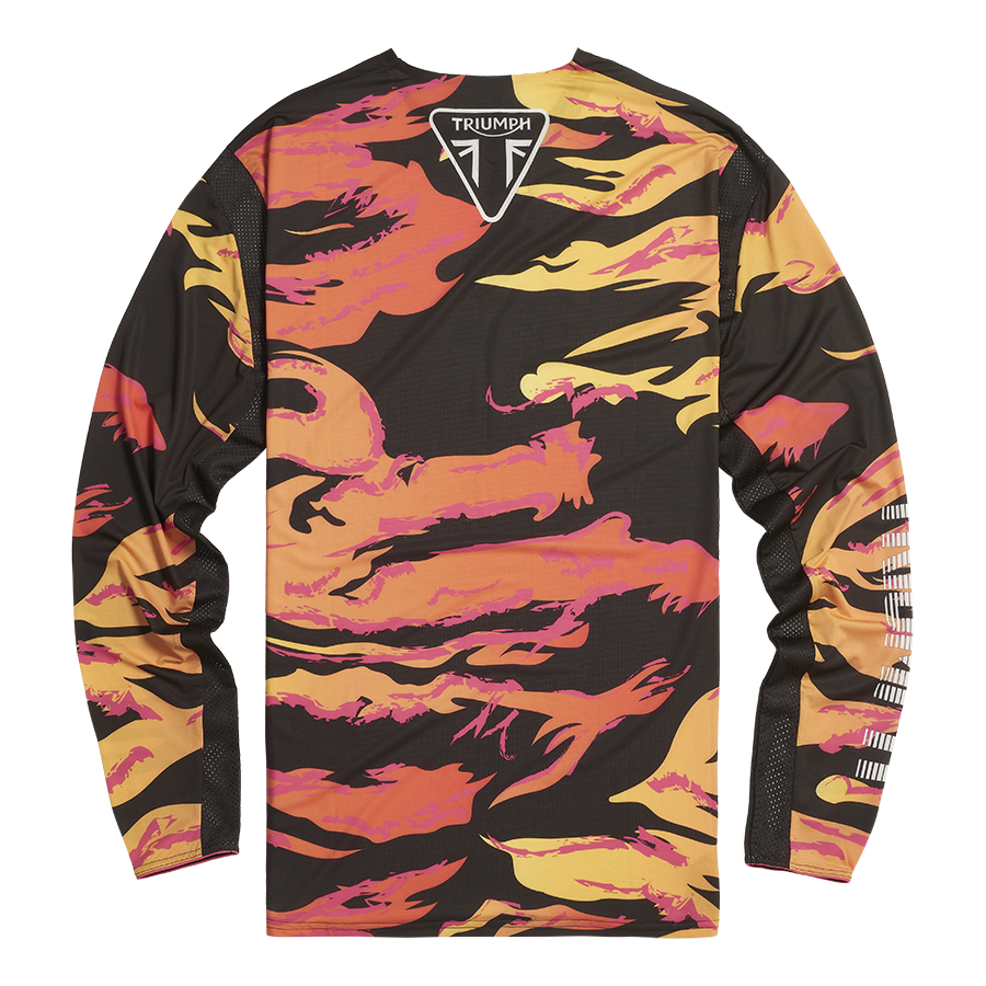 Tiger Stripe Jersey in Pink, Orange and Black | Motorcycle Clothing