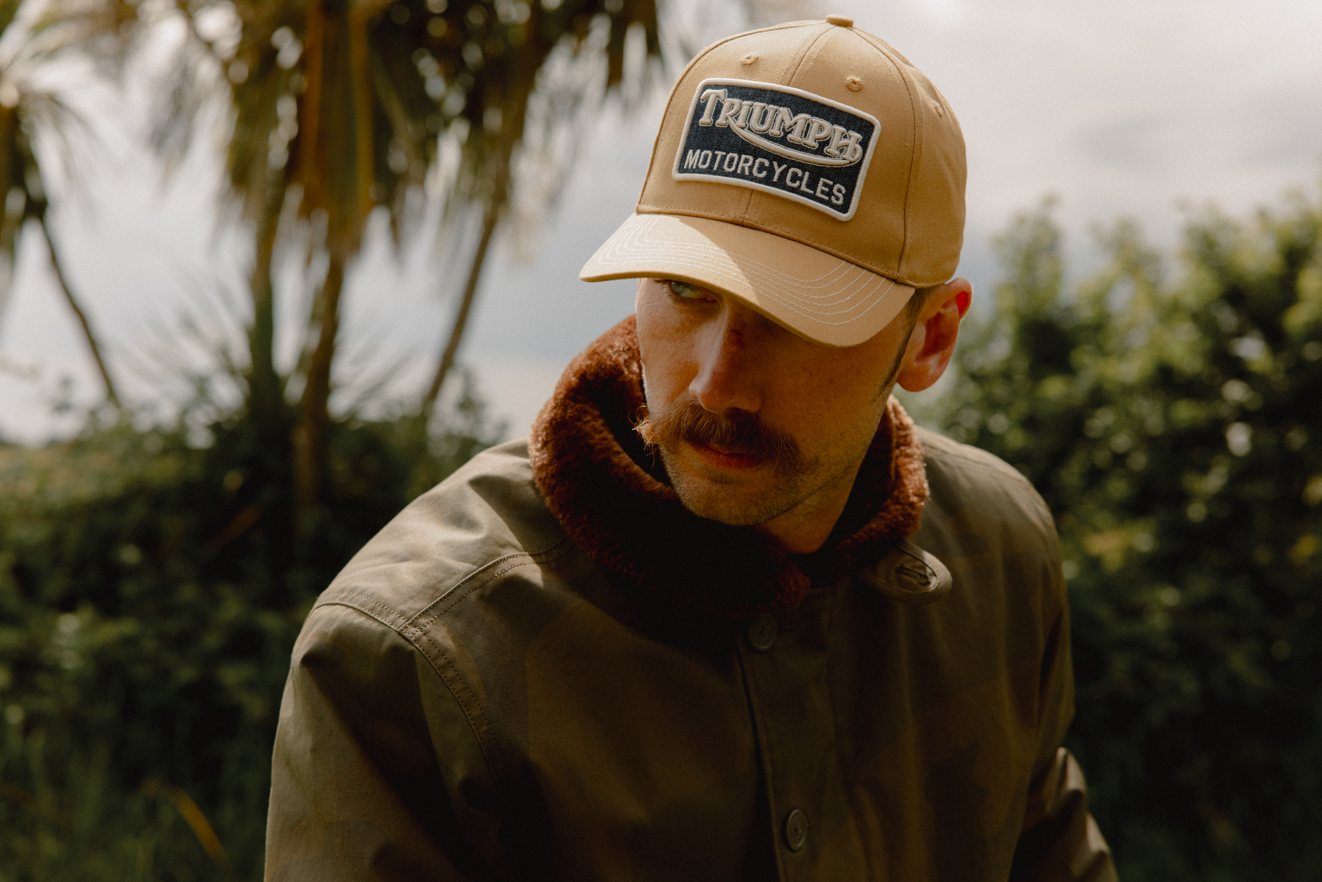 Forecourt Denim Cap in Mushroom & Bone | Triumph Heritage