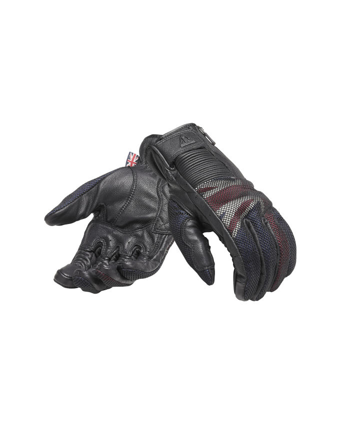 Mesh Flag Leather Motorcycle Gloves