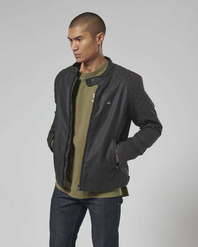 Kirk Waxed Cotton Biker Jacket