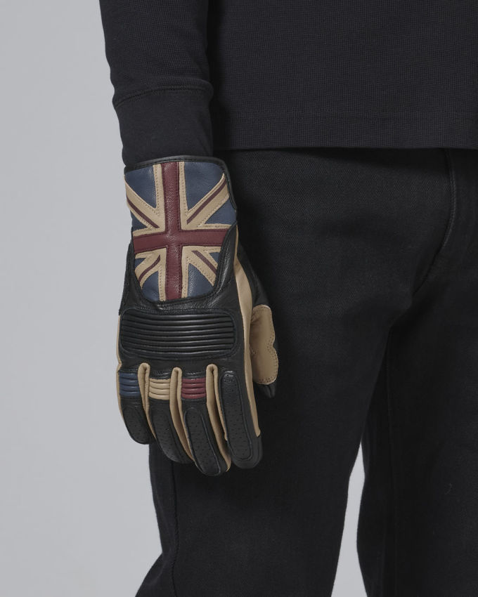 Flag Leather Motorcycle Gloves