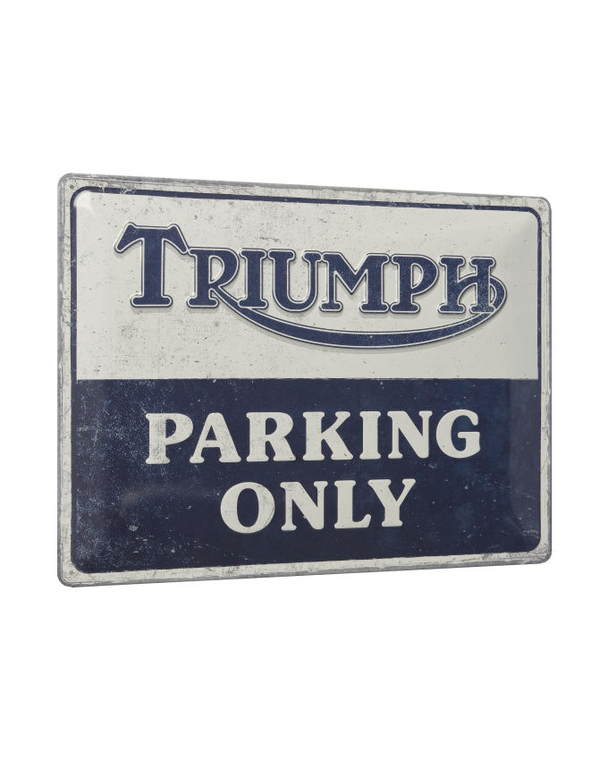 Plaque en fer blanc Triumph Parking