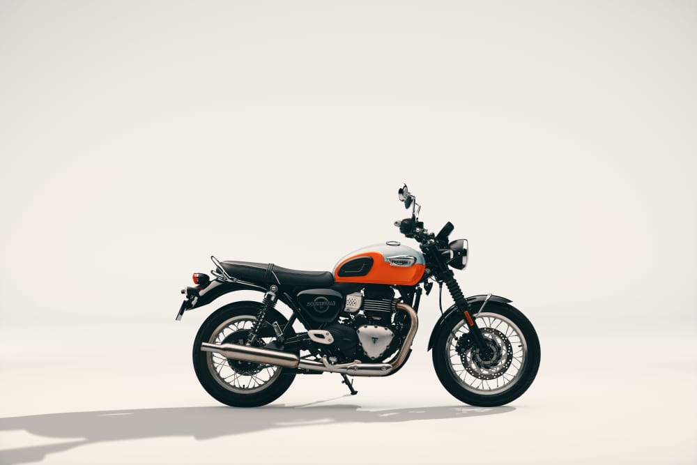 Triumph Bonneville T40 modern classic, right side profile studio view