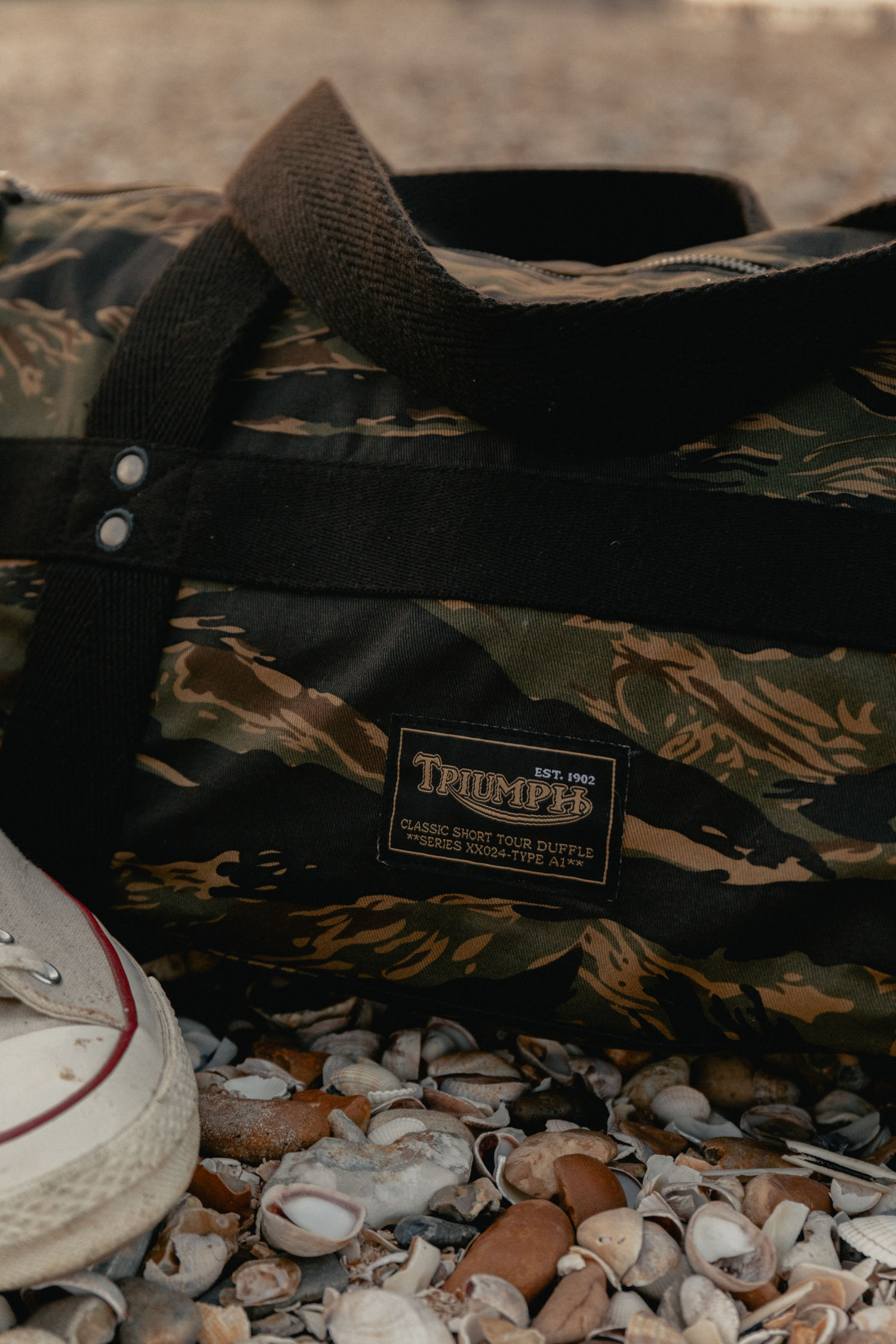 Short Tour Weekend Duffle Bag in Tiger Camo Triumph Heritage