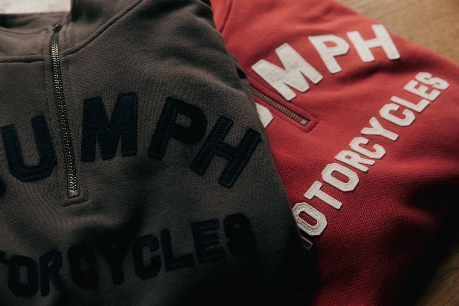 Ribble Quarter Zip Logo Heavyweight Sweatshirt in Mushroom | Triumph  Heritage