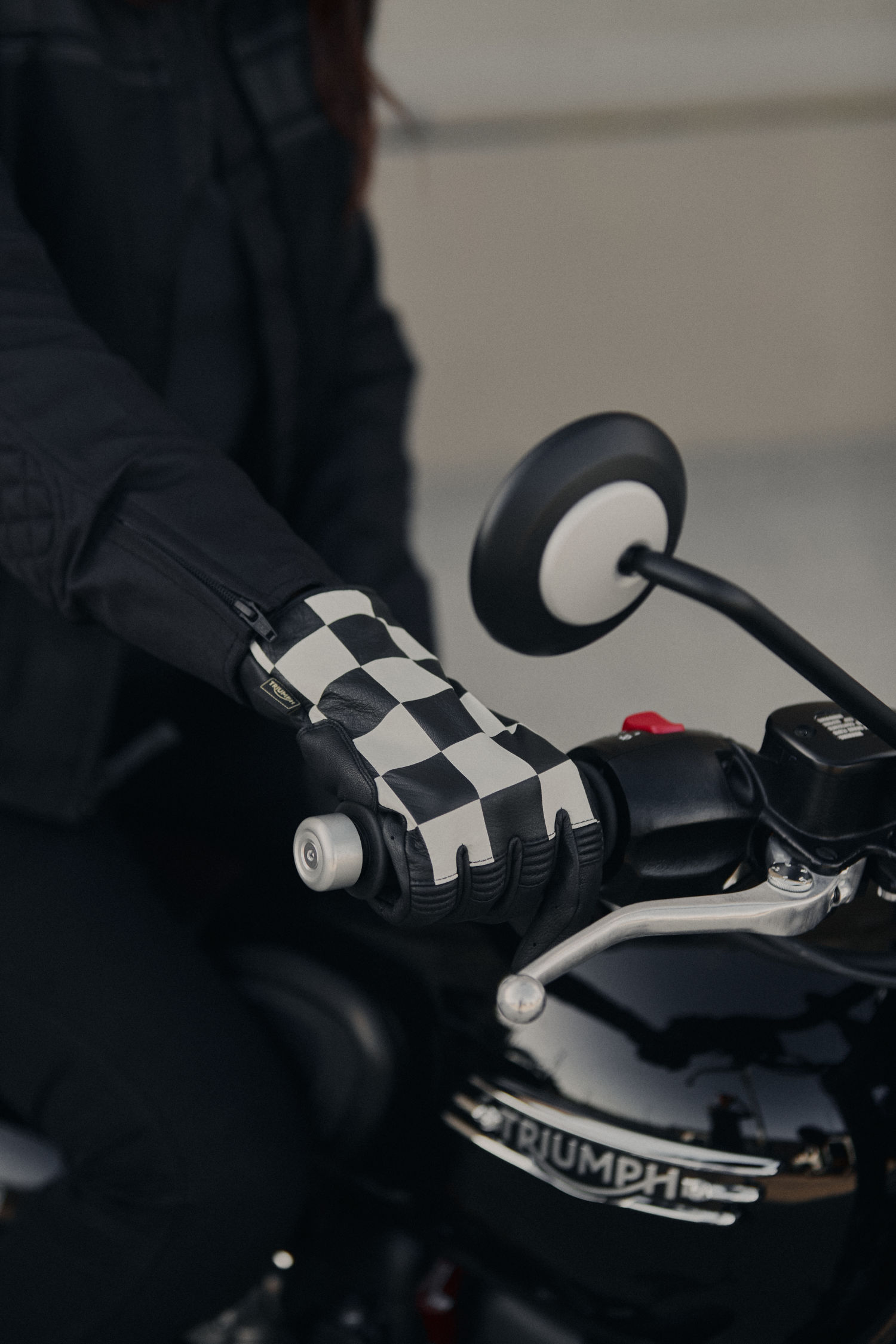 Checkerboard Leather Gloves