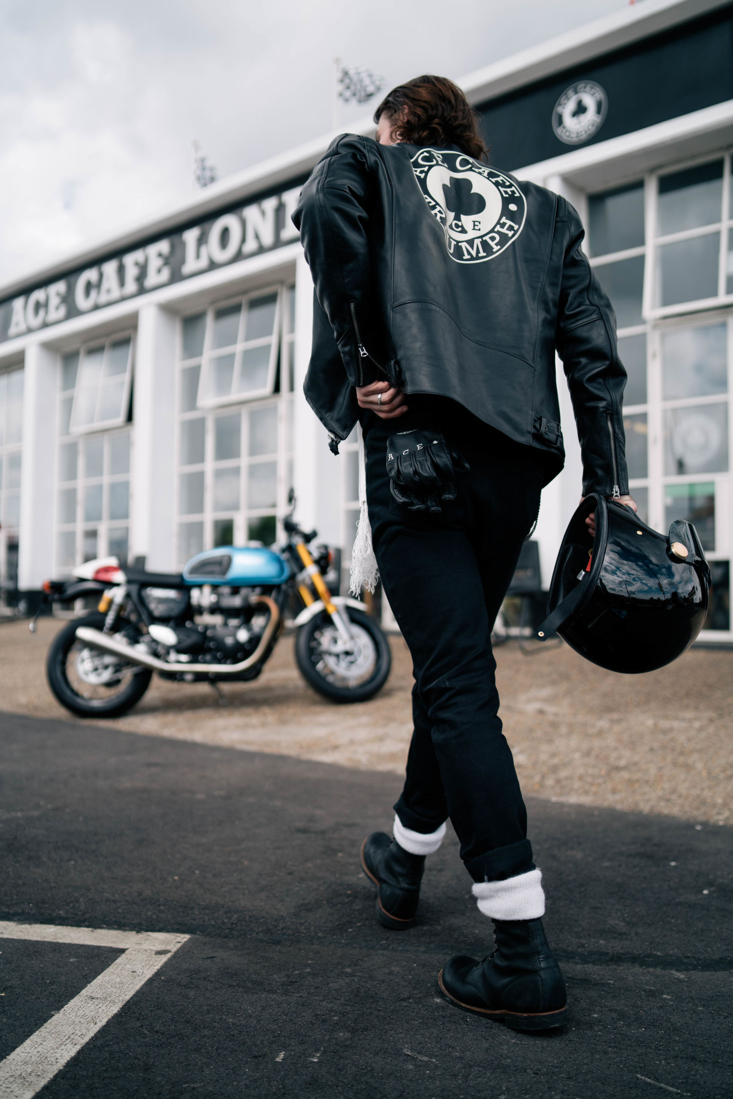 Leather Jacket Biker Jacke Sommer Cafe Racer Motorrad Lederjacke