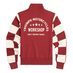 Prewitt Quarter Zip Sweat In Red and Bone | Casual Clothing