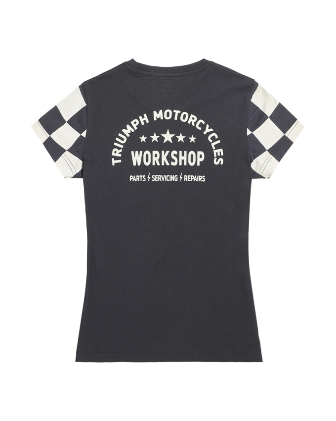 Marie Womens Checkerboard Sleeve Tee