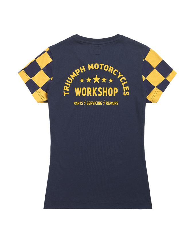 Marie Womens Checkerboard Sleeve Tee