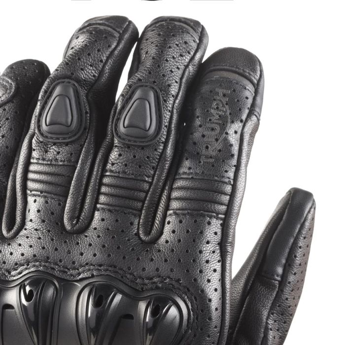 Jansson Perforated Black Leather Gloves | Motorcycle Clothing