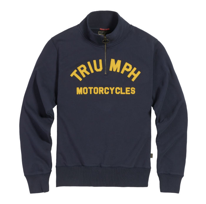 Ribble Quarter Zip Logo Heavyweight Sweatshirt in Indigo | Triumph Heritage