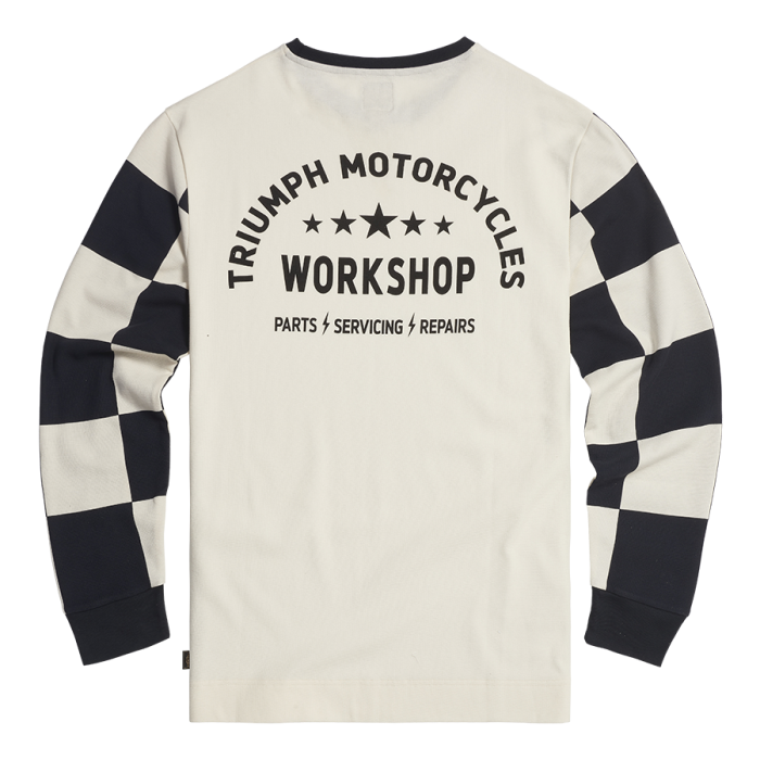 Harker Checkerboard Long Sleeve Tee in Black & Bone | Casual Clothing