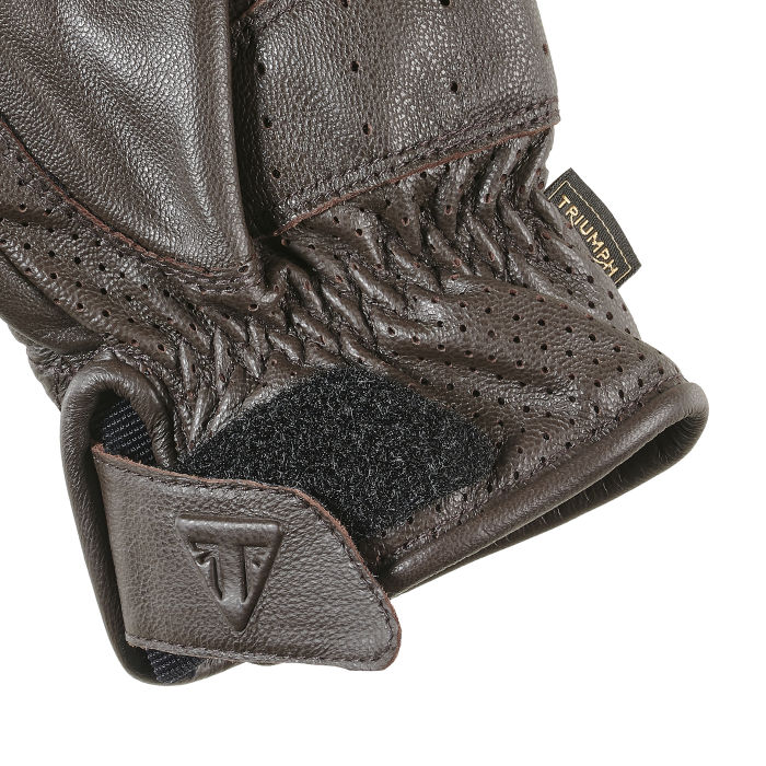 Triumph Motorcycle Dalton Leather Gloves D30 Protective Knuckles