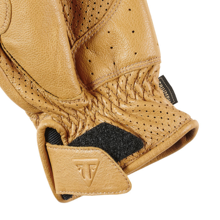Triumph Motorcycle Dalton Leather Gloves D30 Protective Knuckles