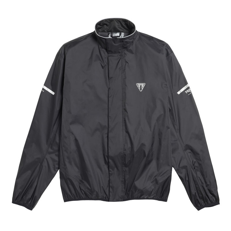 Men s Nylon Packable Waterproof Motorcycle Rain Jacket Black Size XL XXL Triumph Motorcycles Clothing