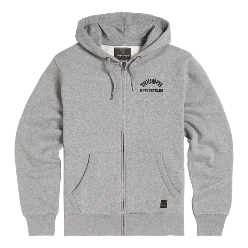 Dolan Left Chest Logo Full Zip Hoodie in Grey Casual Clothing
