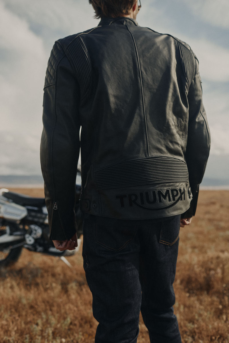 Triumph cafe racer leather jacket on sale