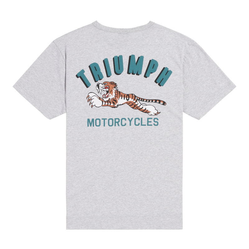 Super Sport Tiger T shirt in Silver Triumph Heritage