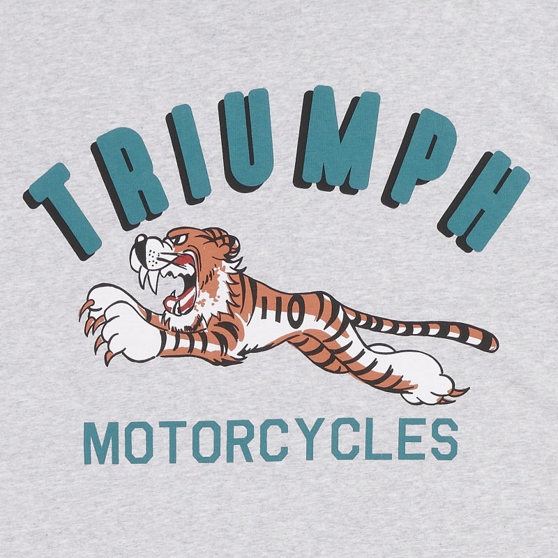 Super Sport Tiger T shirt in Silver Triumph Heritage