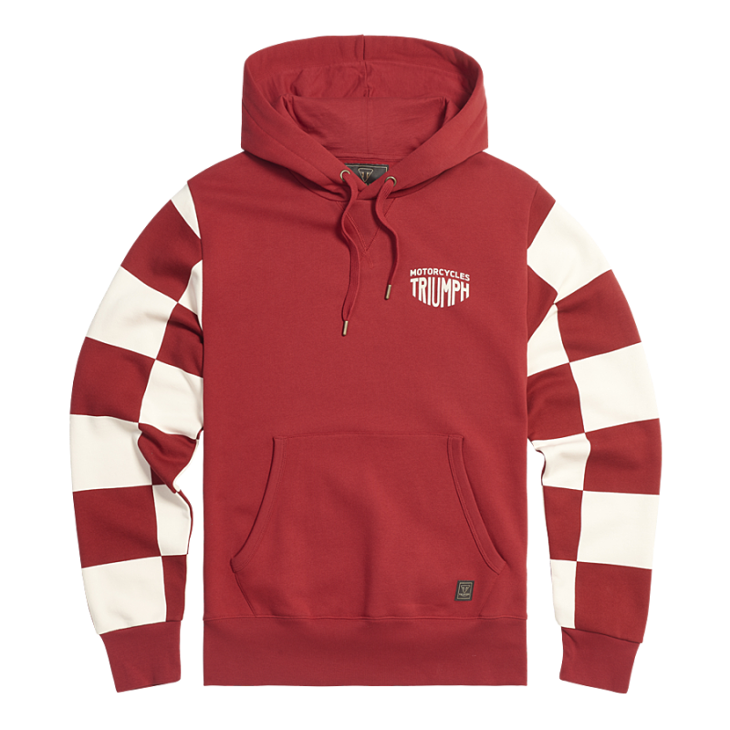 Haytham Checkerboard Hoodie in Red and Bone Casual Clothing
