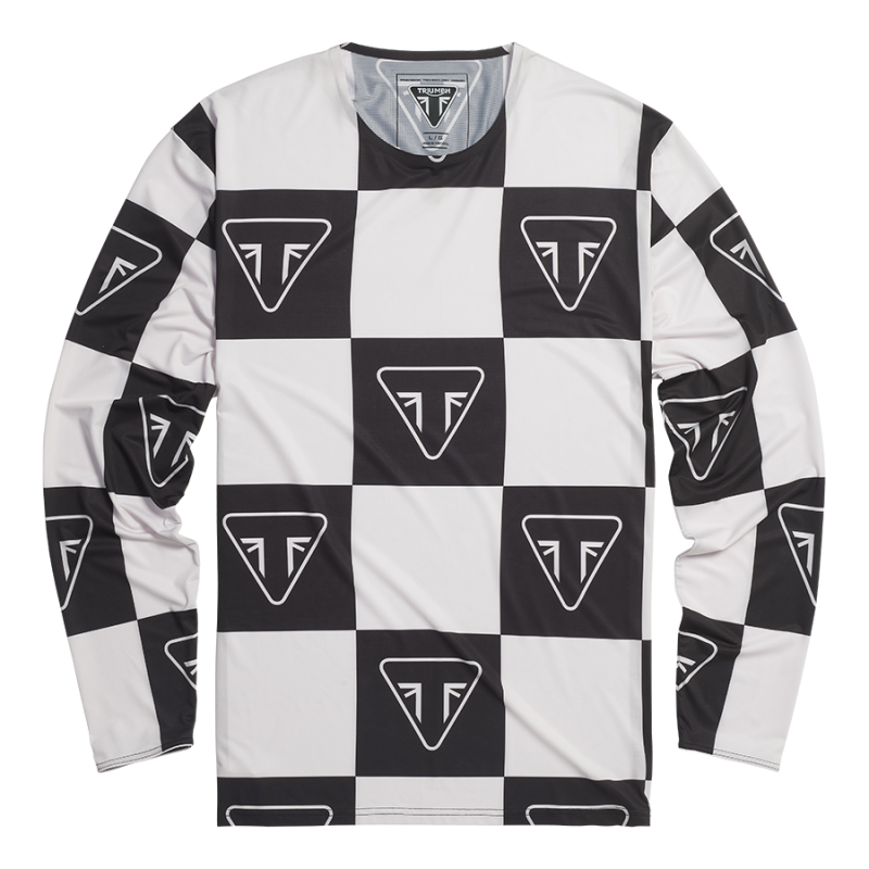 Ashton Checkerboard Red & White Mesh Enduro Jersey | Motorcycle Clothing