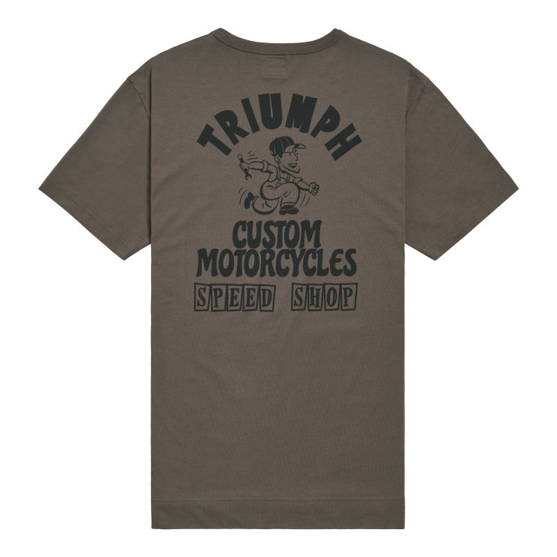 Speedy Bob Graphic Tee in Mushroom Triumph Heritage