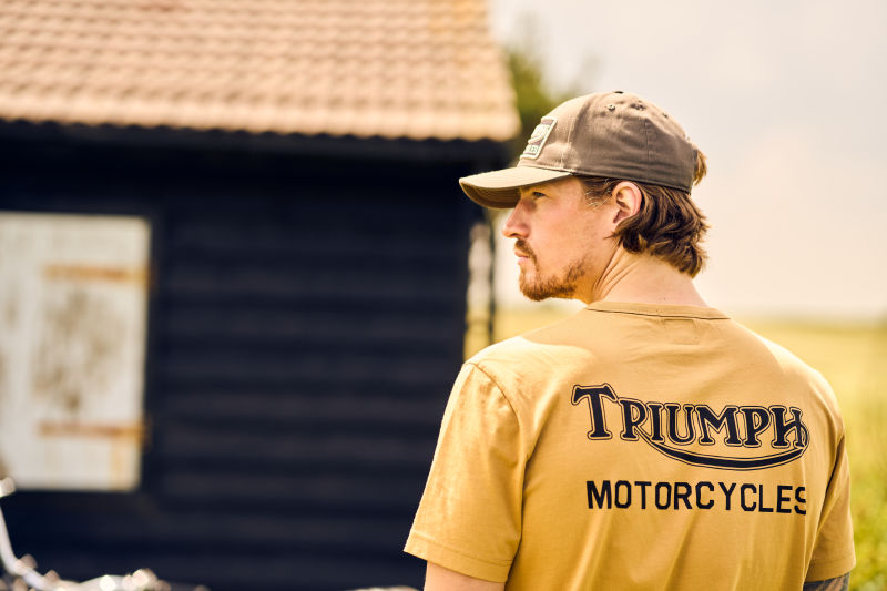 Adcote Back Print Graphic T-shirt in Red | Triumph Heritage