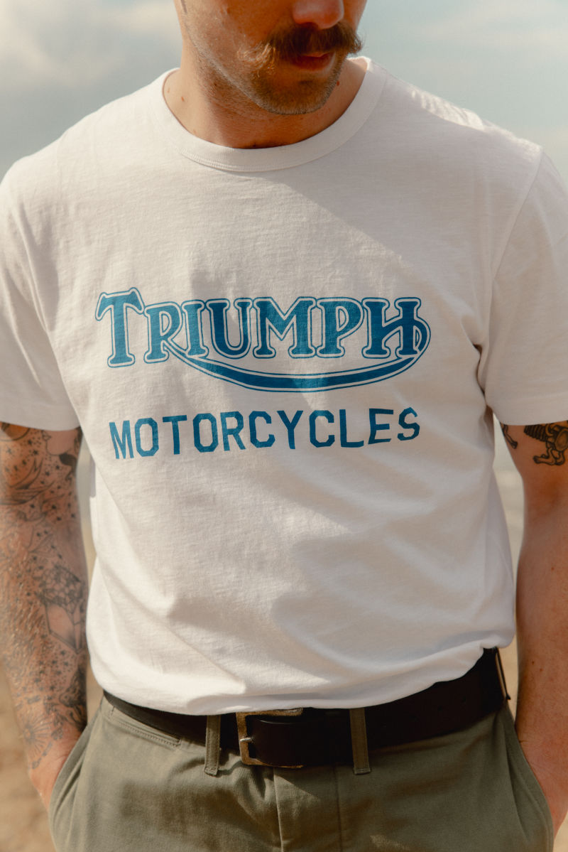 Barwell Printed Logo T shirt in Rust Triumph Heritage