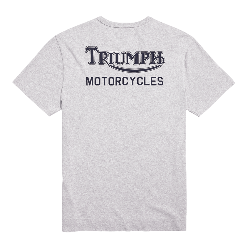 Adcote Back Print Graphic T-shirt in Grey| Triumph Heritage