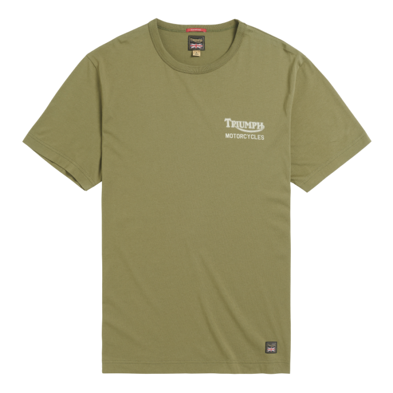 Adcote Back Print Graphic T-shirt in Olive Green