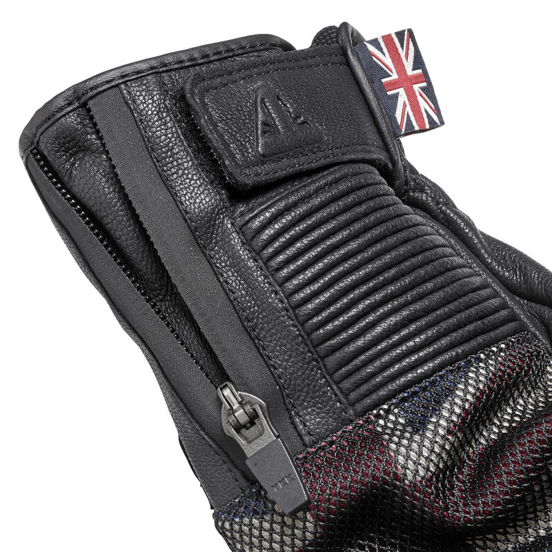 Mesh Flag Leather Motorcycle Gloves