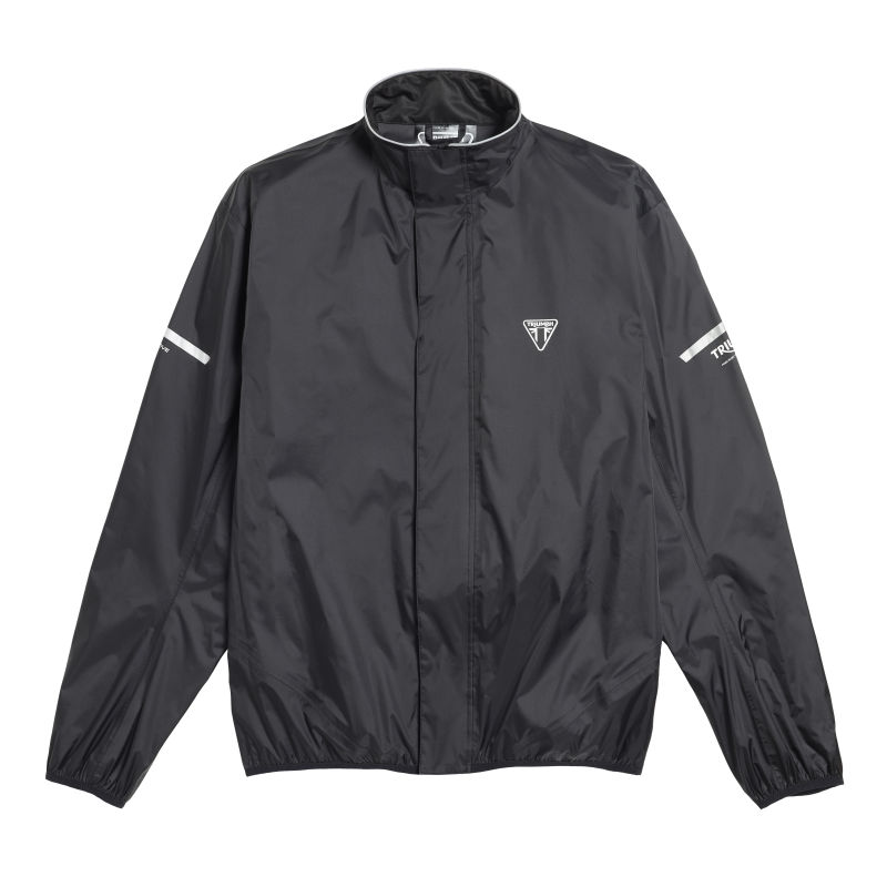 Packable Waterproof Rain Jacket in Black | Motorcycle Clothing