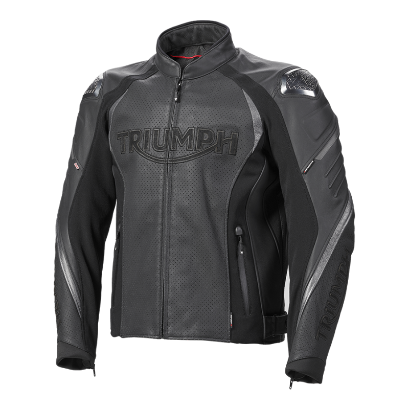 Triple Perforated Leather Jacket