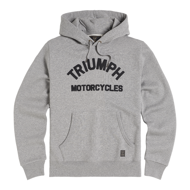 Carrick Arched Lettering Logo Hoodie in Grey |Official Triumph Merchandise