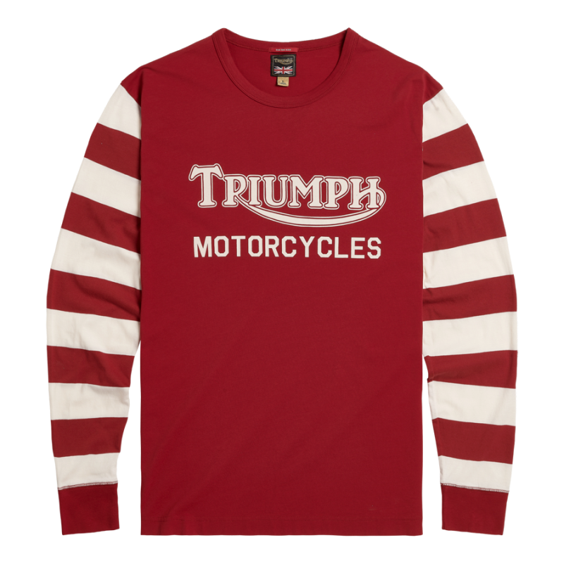 Ignition Coil Stripe Long Sleeve T-shirt in Red