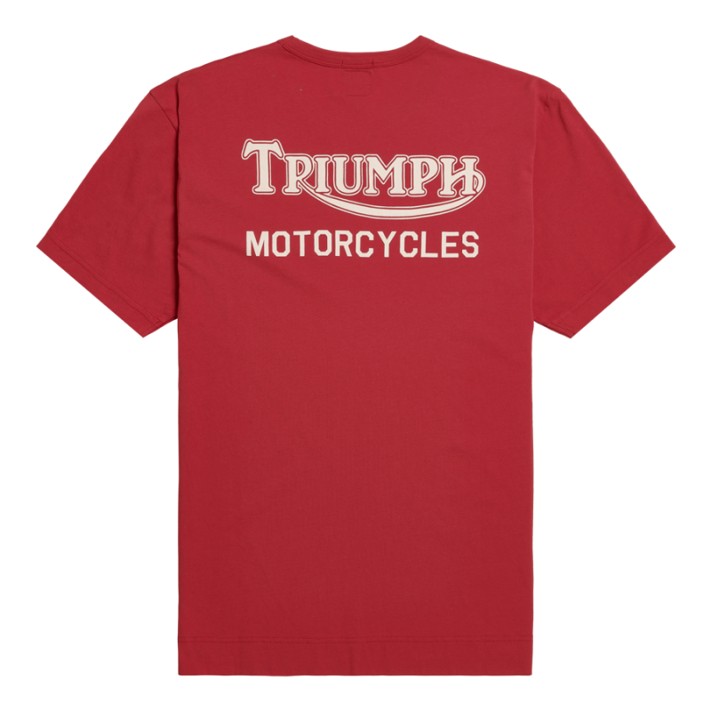 Adcote Back Print Graphic T-shirt in Red | Triumph Heritage